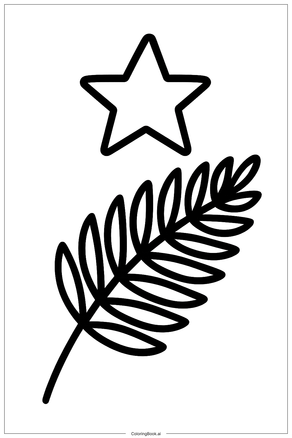  종려주일 별과 종려나무 색칠공부 페이지 