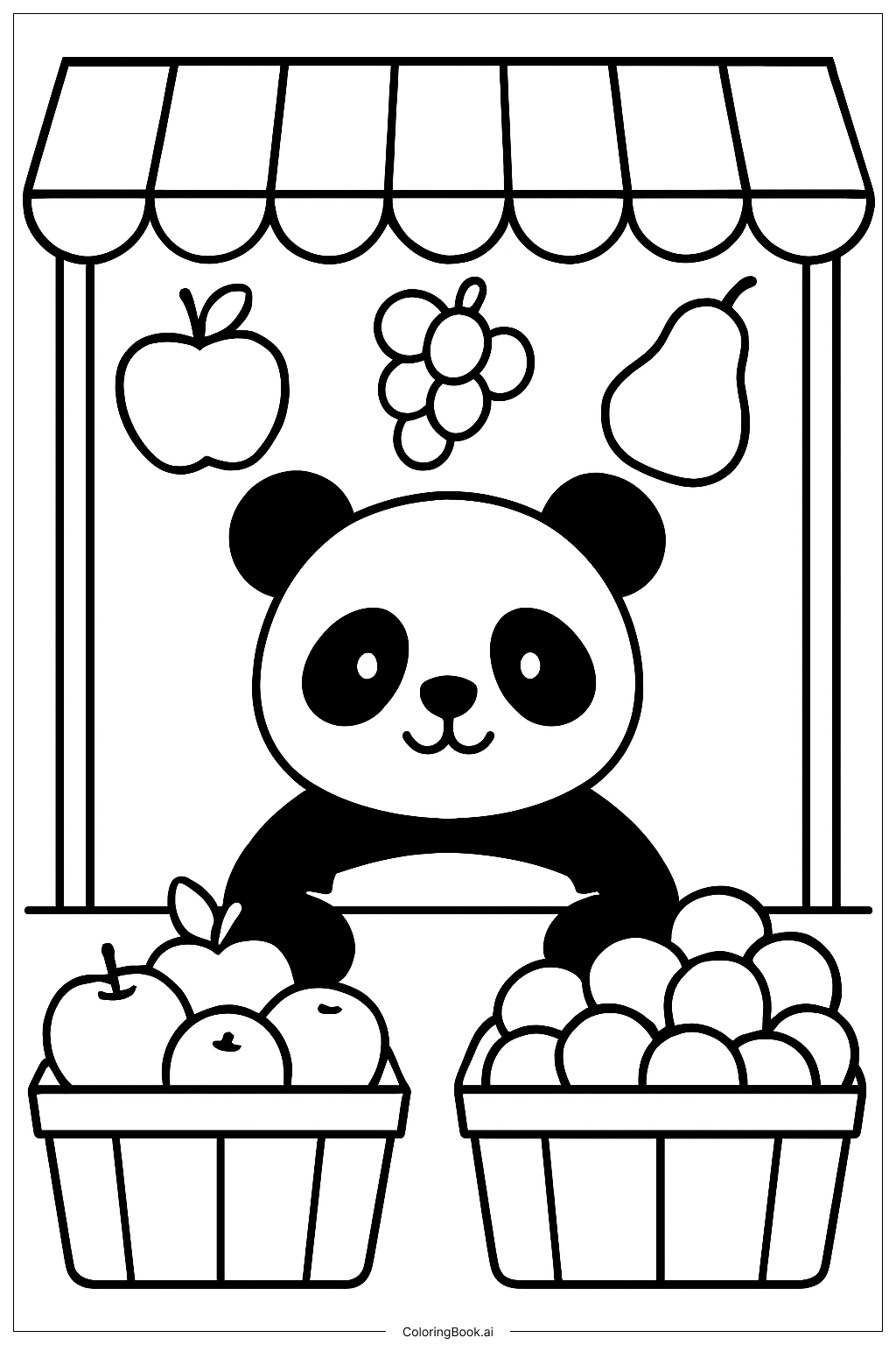 Panda au stand de marché