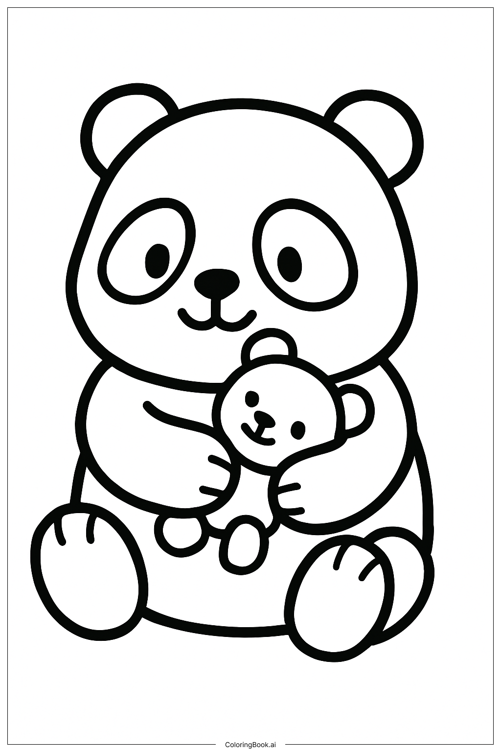 P gina De Colorir Urso Panda Abra ando Amigo PDF PNG Imprim veis Gr tis 