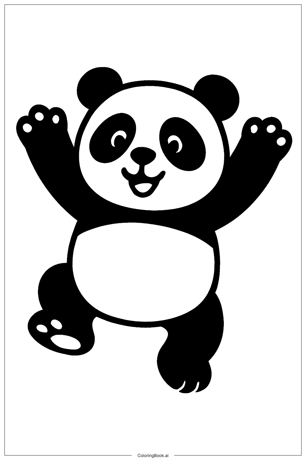  Page de coloriage Panda sautant 