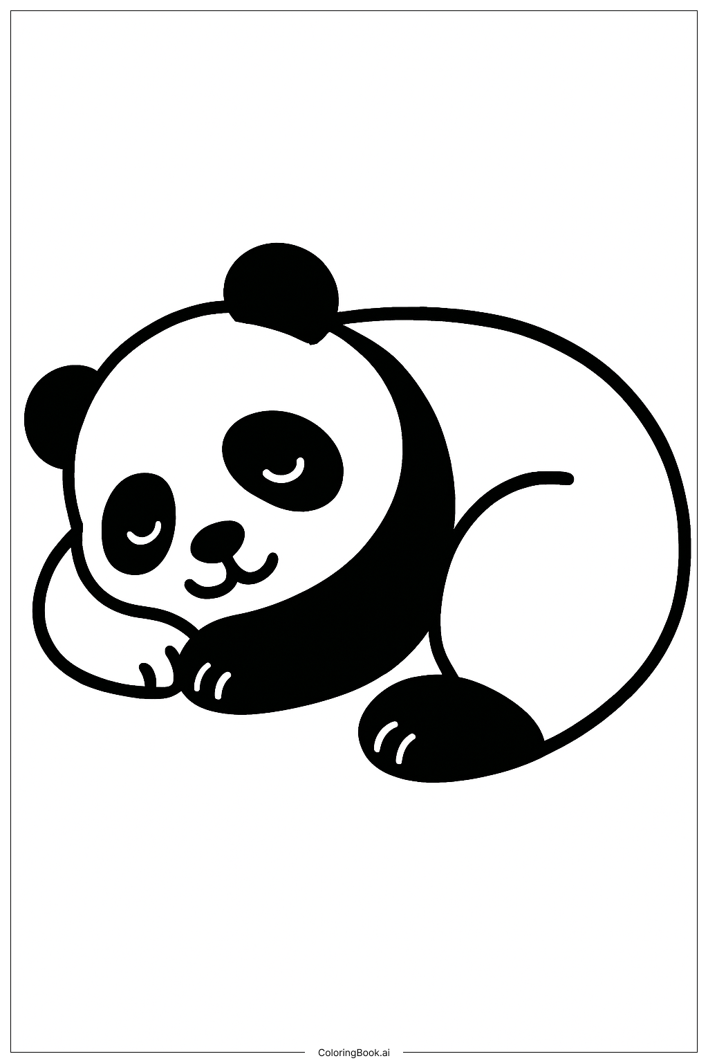  Page de coloriage Panda endormi 