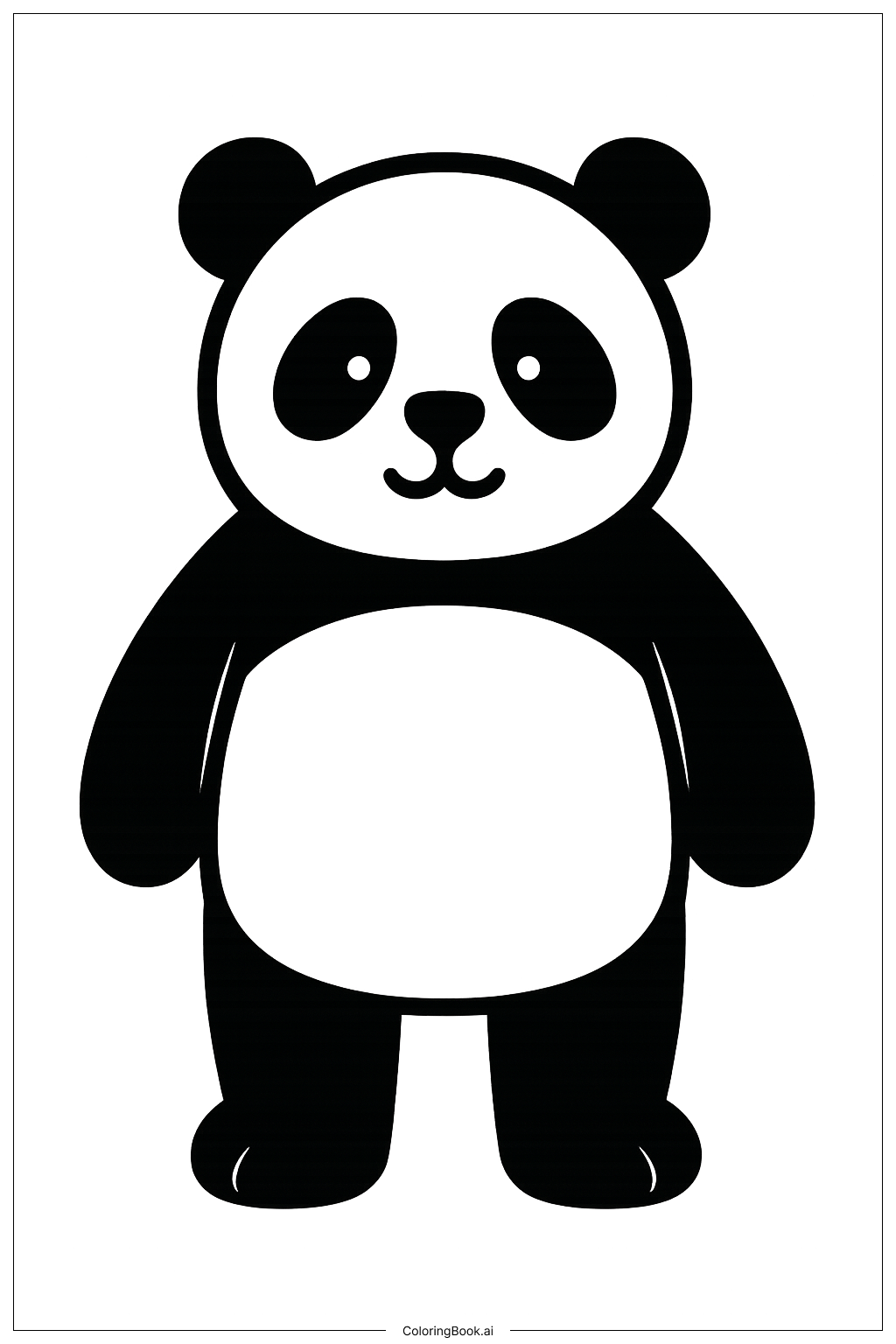  Page de coloriage Ours Panda Debout 