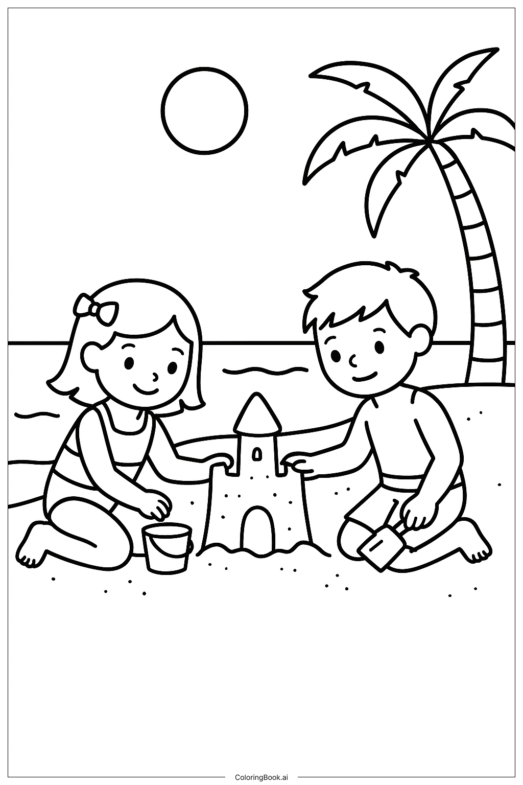  Trang tô màu Búp Bê Giấy Ngày Biển 