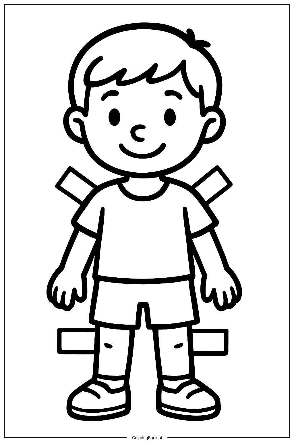  Trang tô màu Búp Bê Giấy Bé Trai 