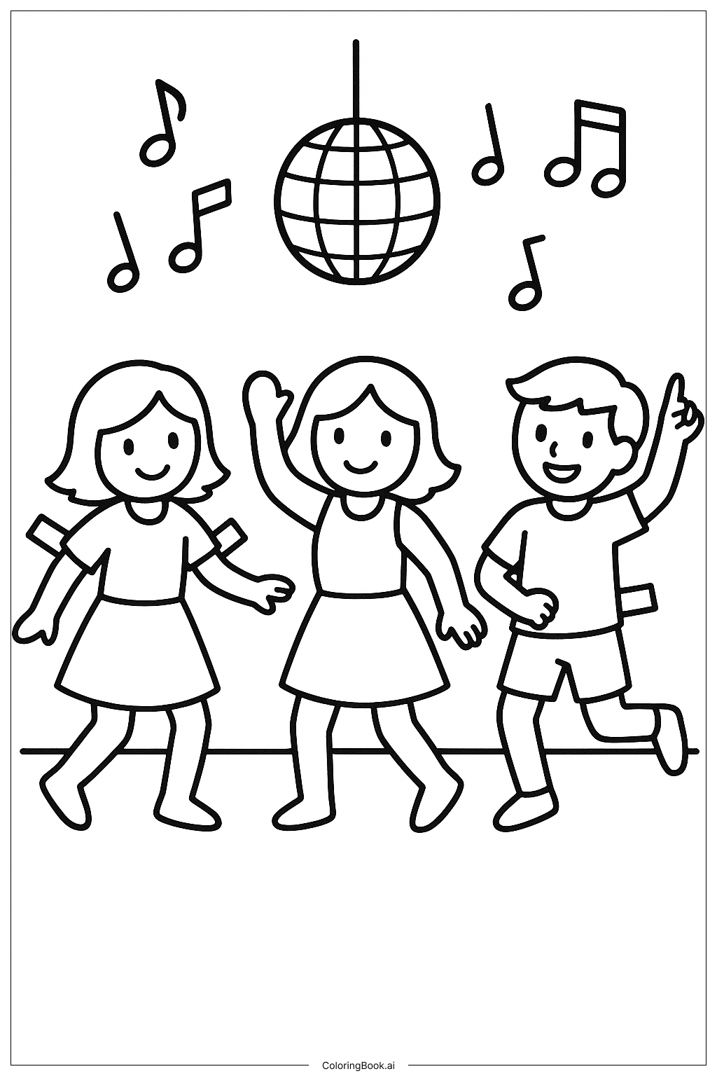  纸娃娃舞会填色页 