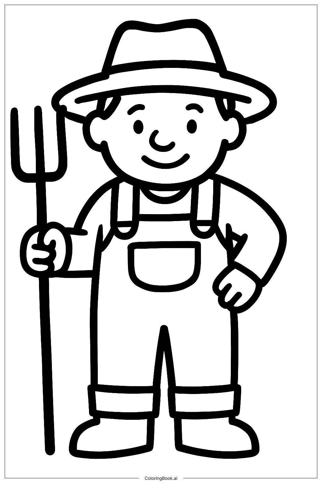  Paper Dolls Farmer Coloring Page 