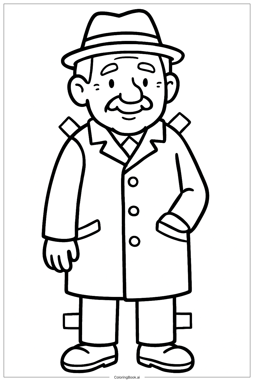  Paper Dolls Grandpa Coloring Page 