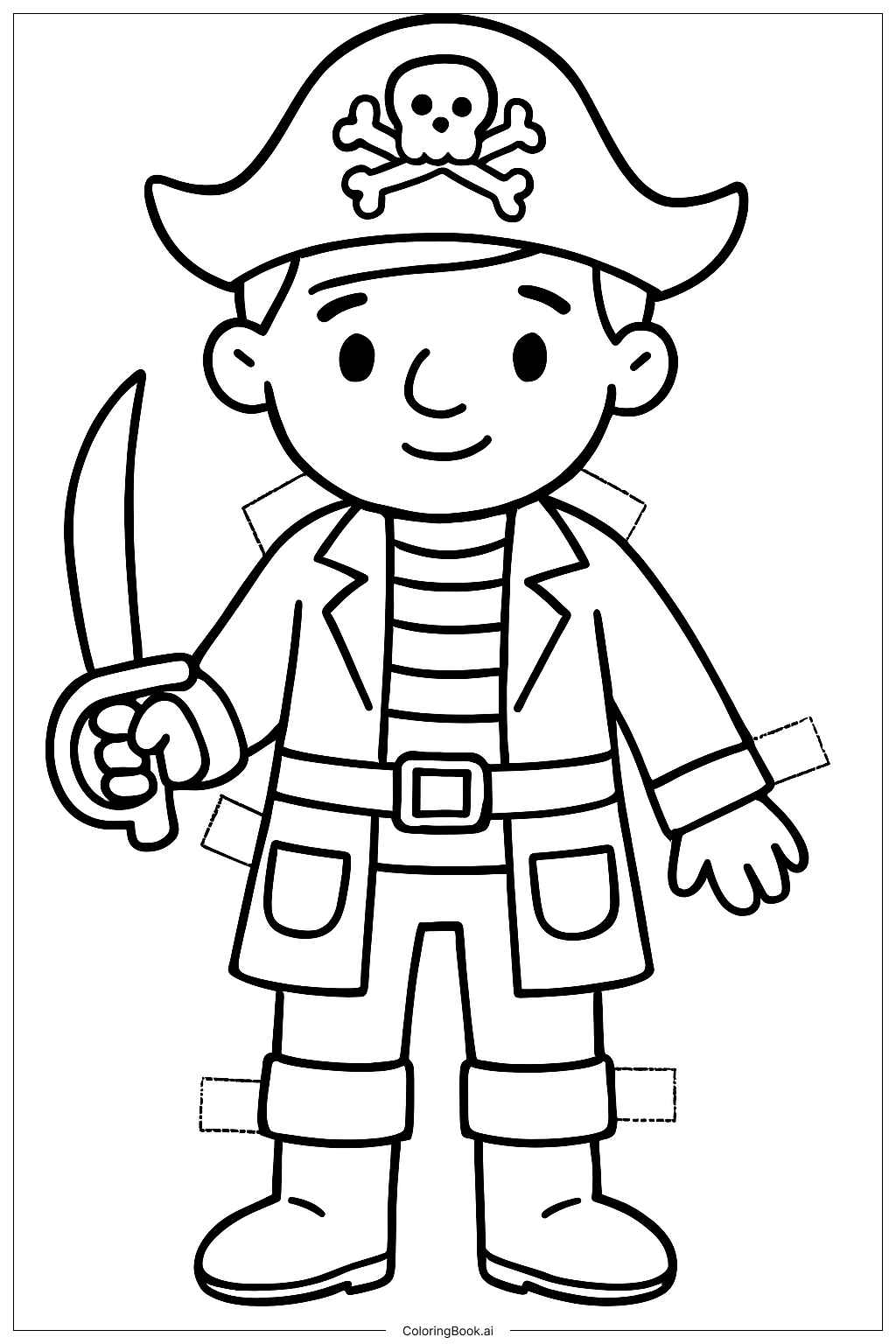  Trang tô màu Búp Bê Giấy Cướp Biển 