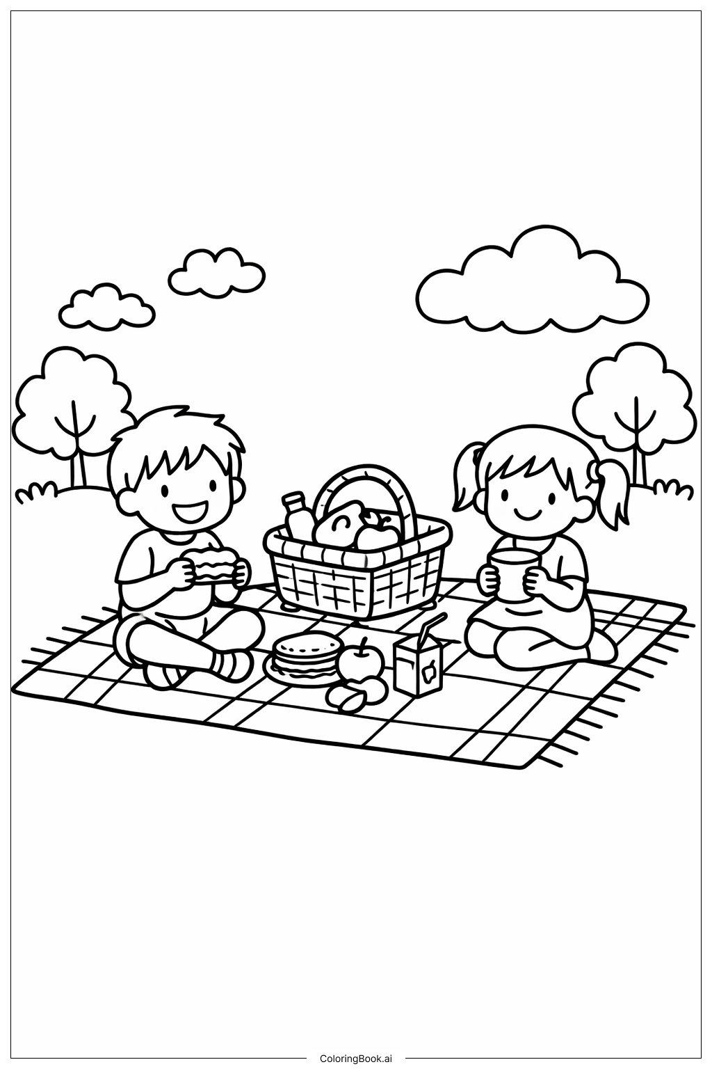  Parkpicknick Kritzelei Ausmalseite 