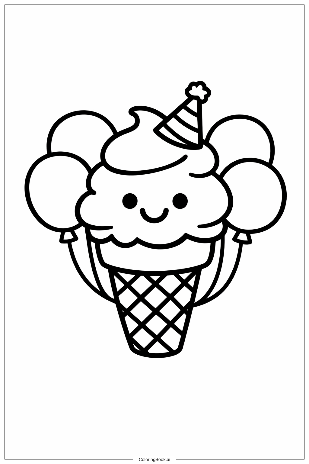  Party-Eistüte Ausmalseite 