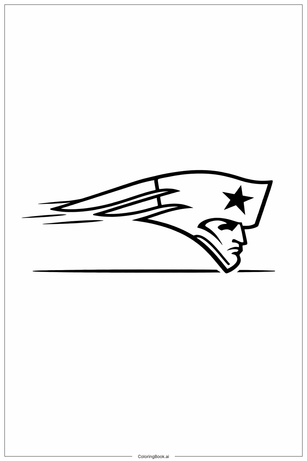  Patriots-Logo fliegendes Flaggenemblem Ausmalseite 