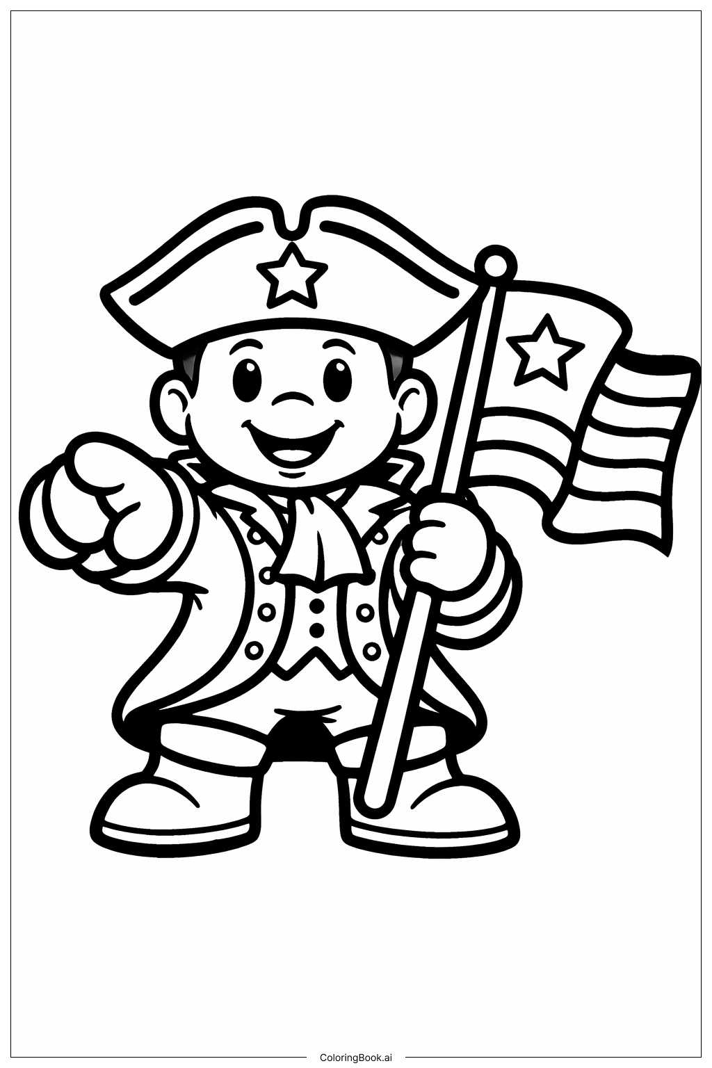  Page de coloriage Silhouette de la mascotte amicale Patriots Logo 