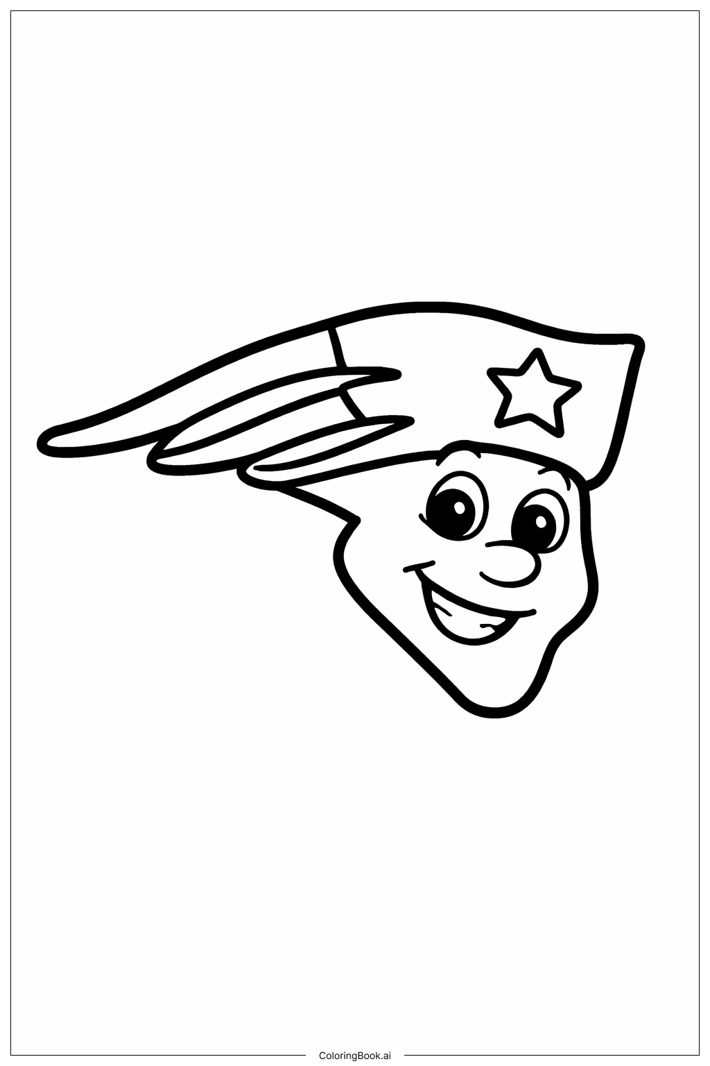  Page de coloriage Tête de mascotte joyeuse du logo des Patriots 