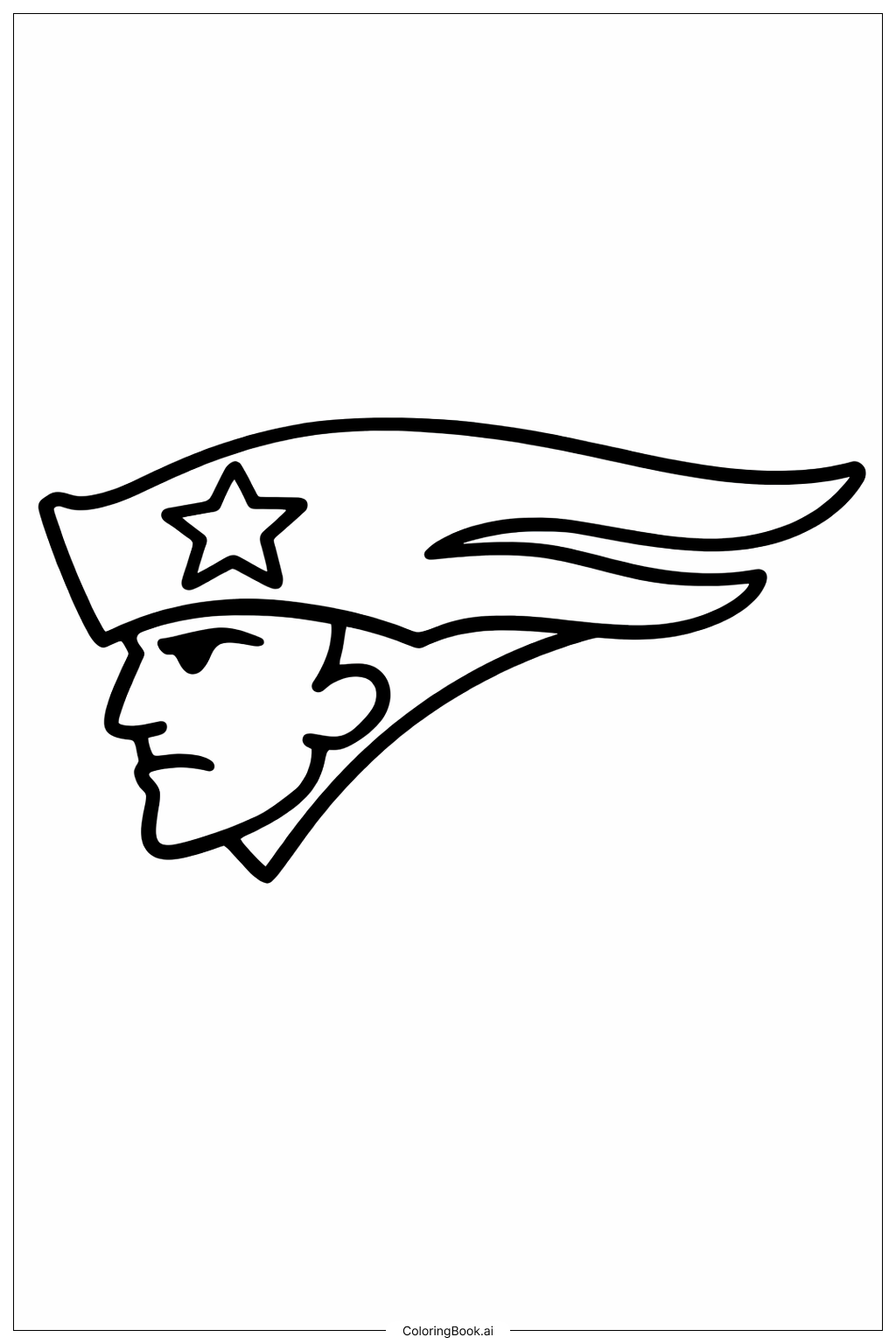  Página para colorir de Perfil Minimalista do Logo dos Patriots 