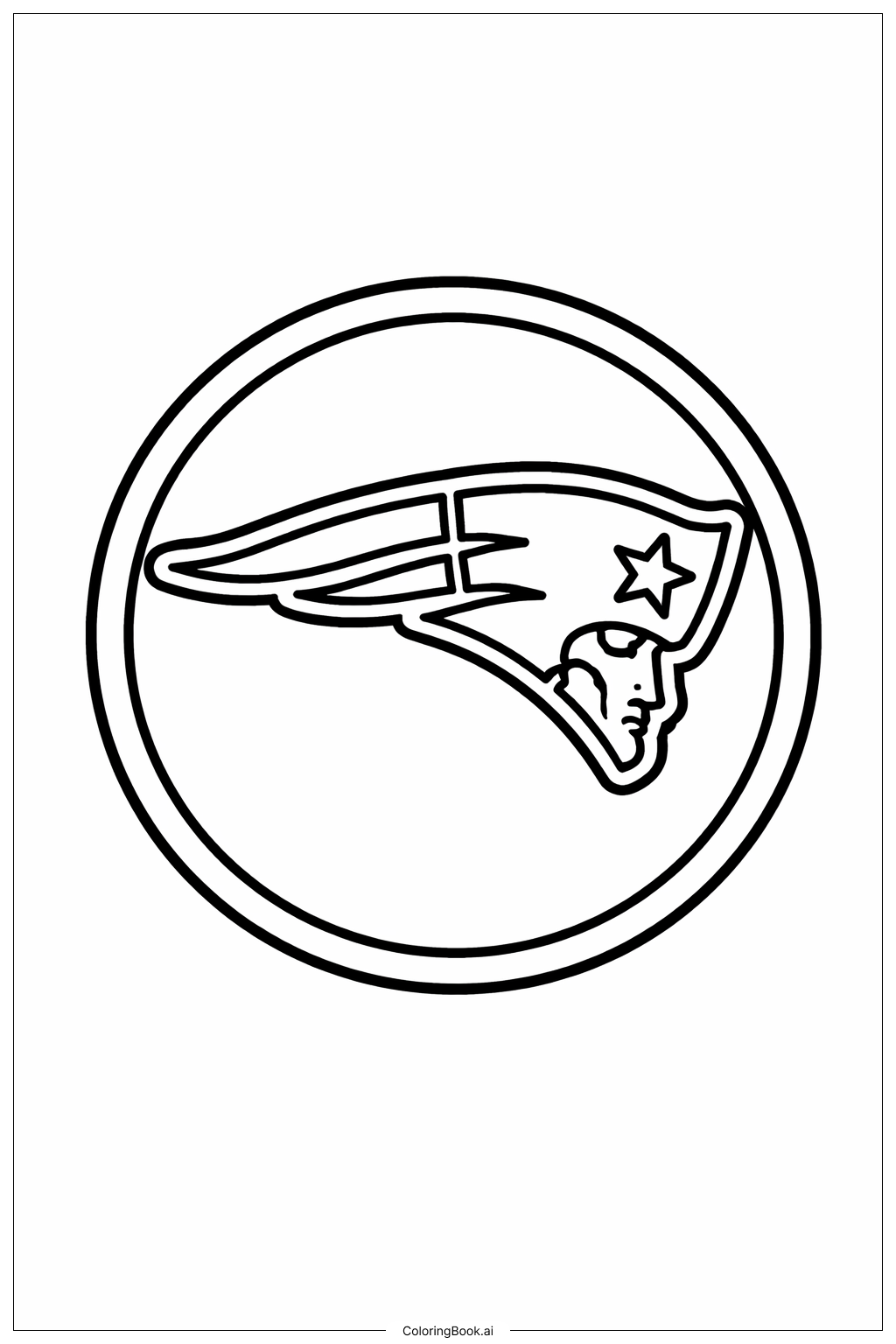  Page de coloriage Badge Rond Logo Patriots 