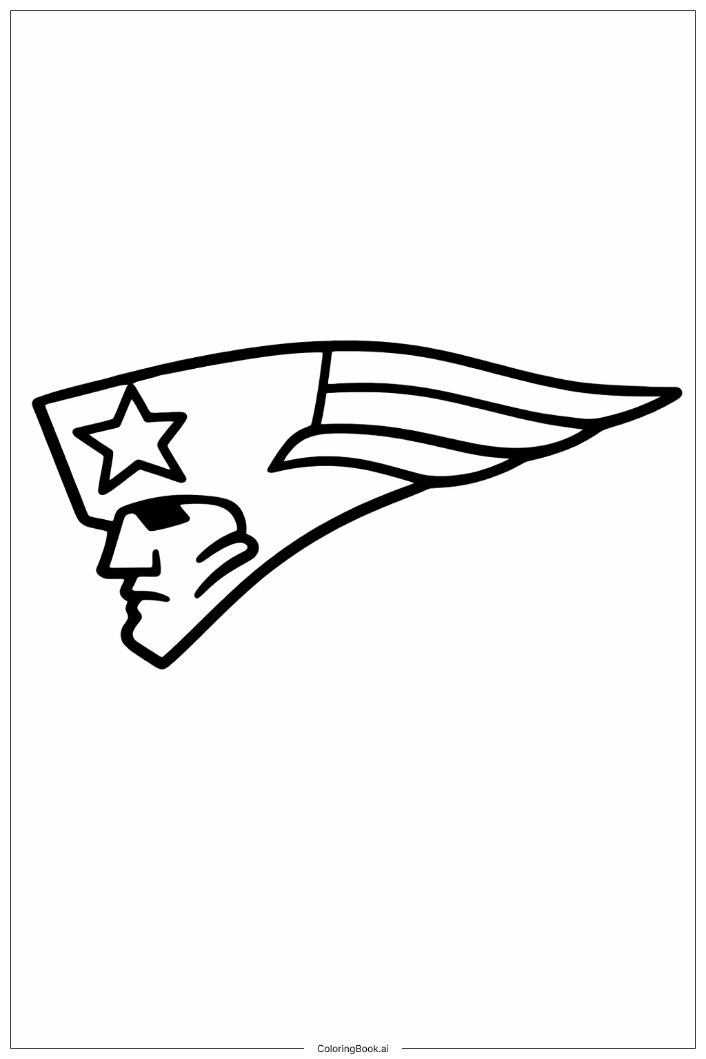 Page de coloriage Emblème à rayures du logo des Patriots 