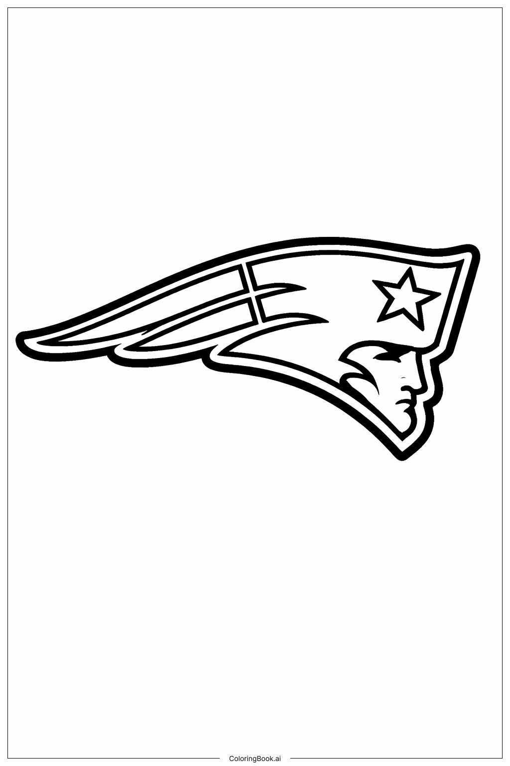  Page de coloriage Drapeau du logo patriote à contour épais 