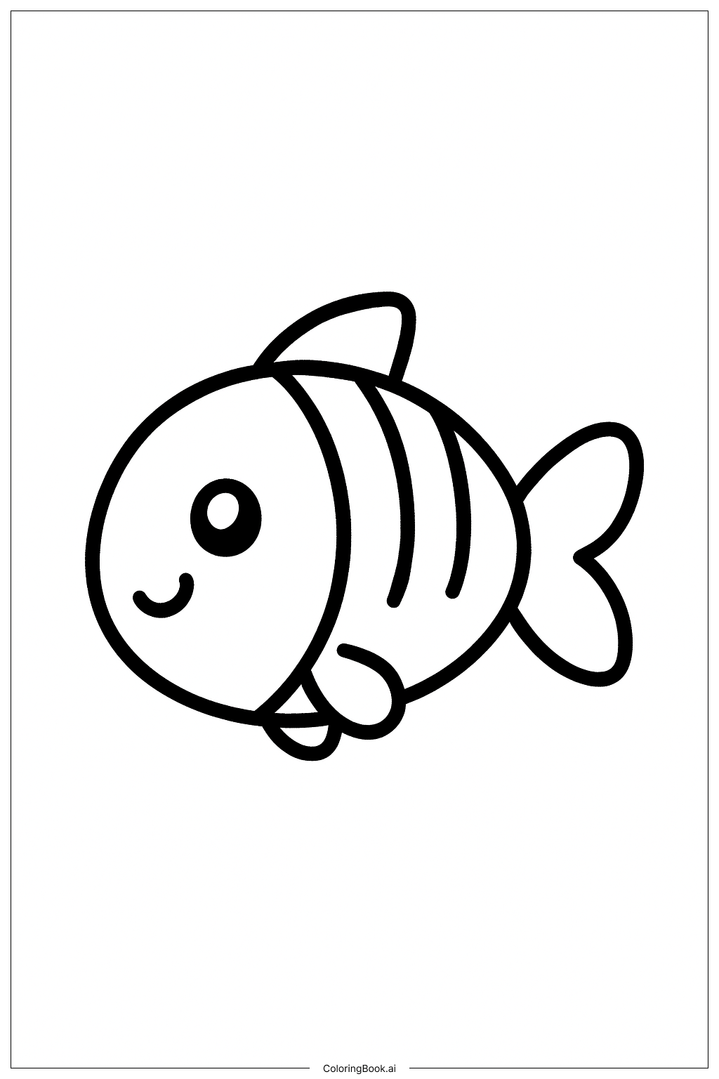 平和な魚のメンタルヘルスの塗り絵ページ