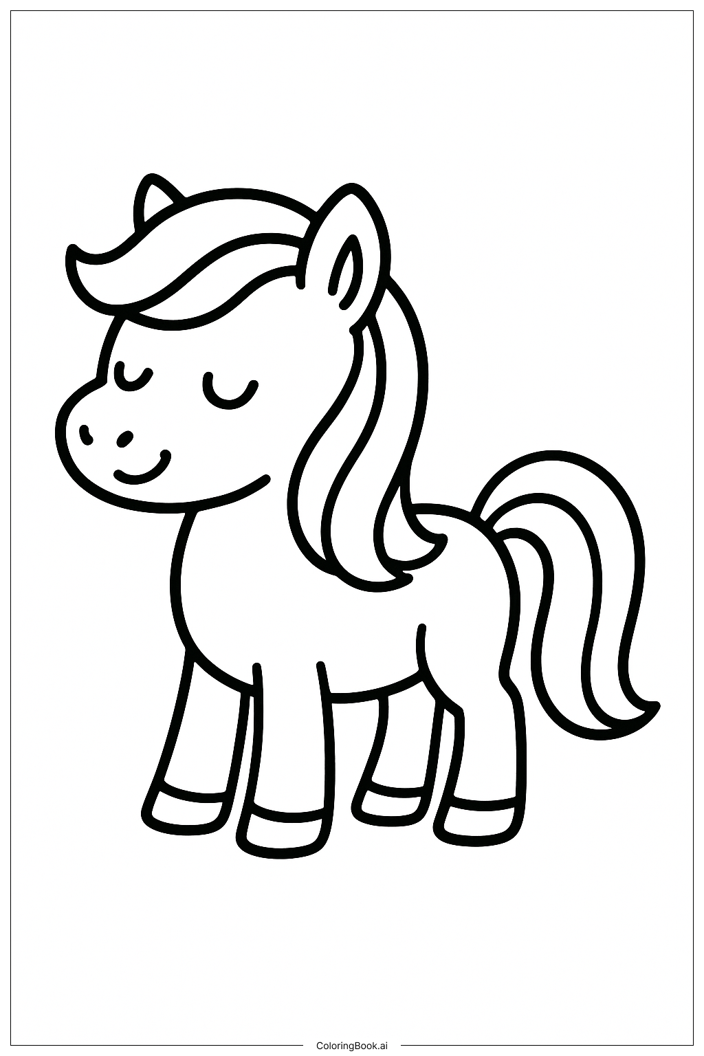 Trang tô màu Ngựa con