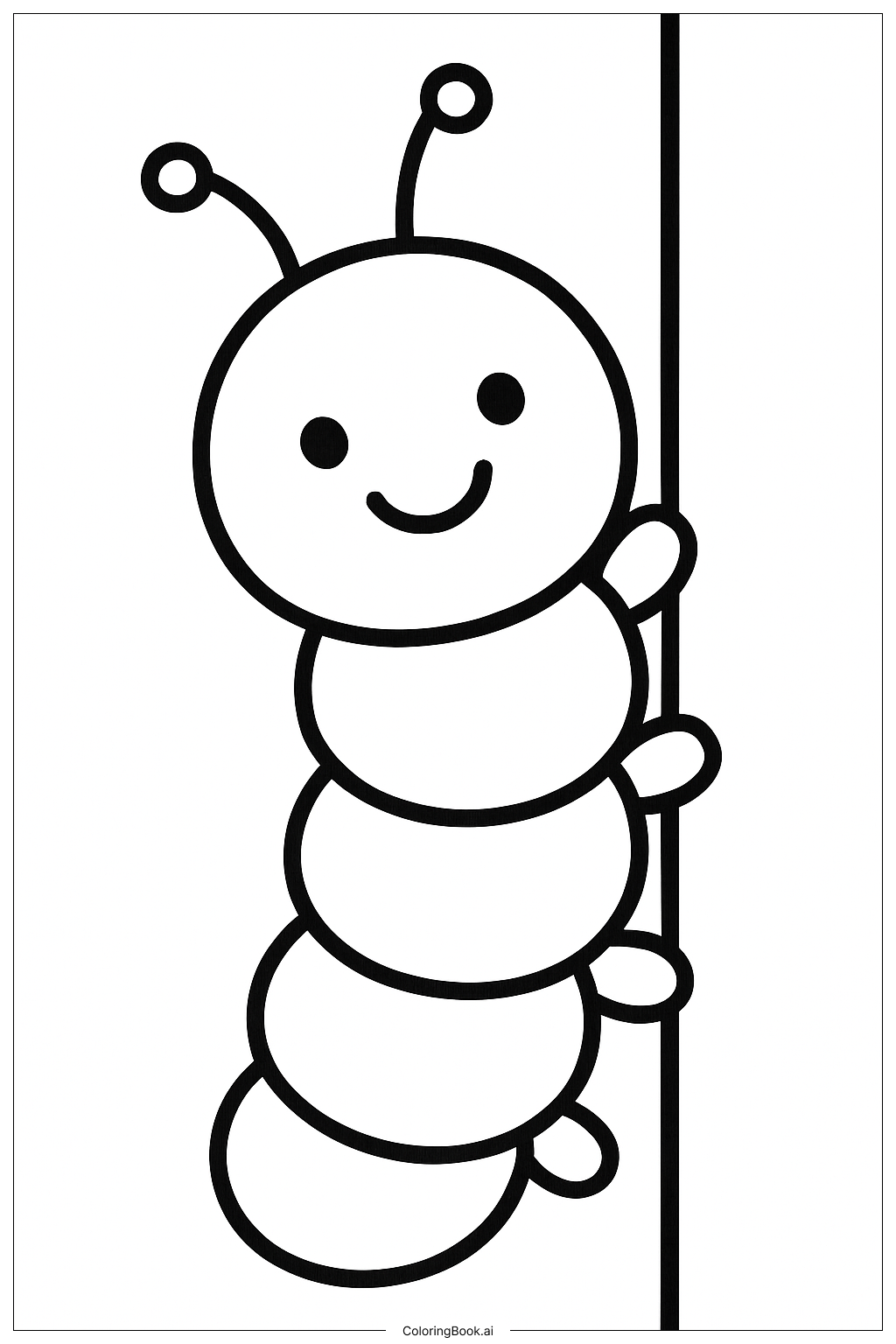  偷看毛毛蟲著色頁 