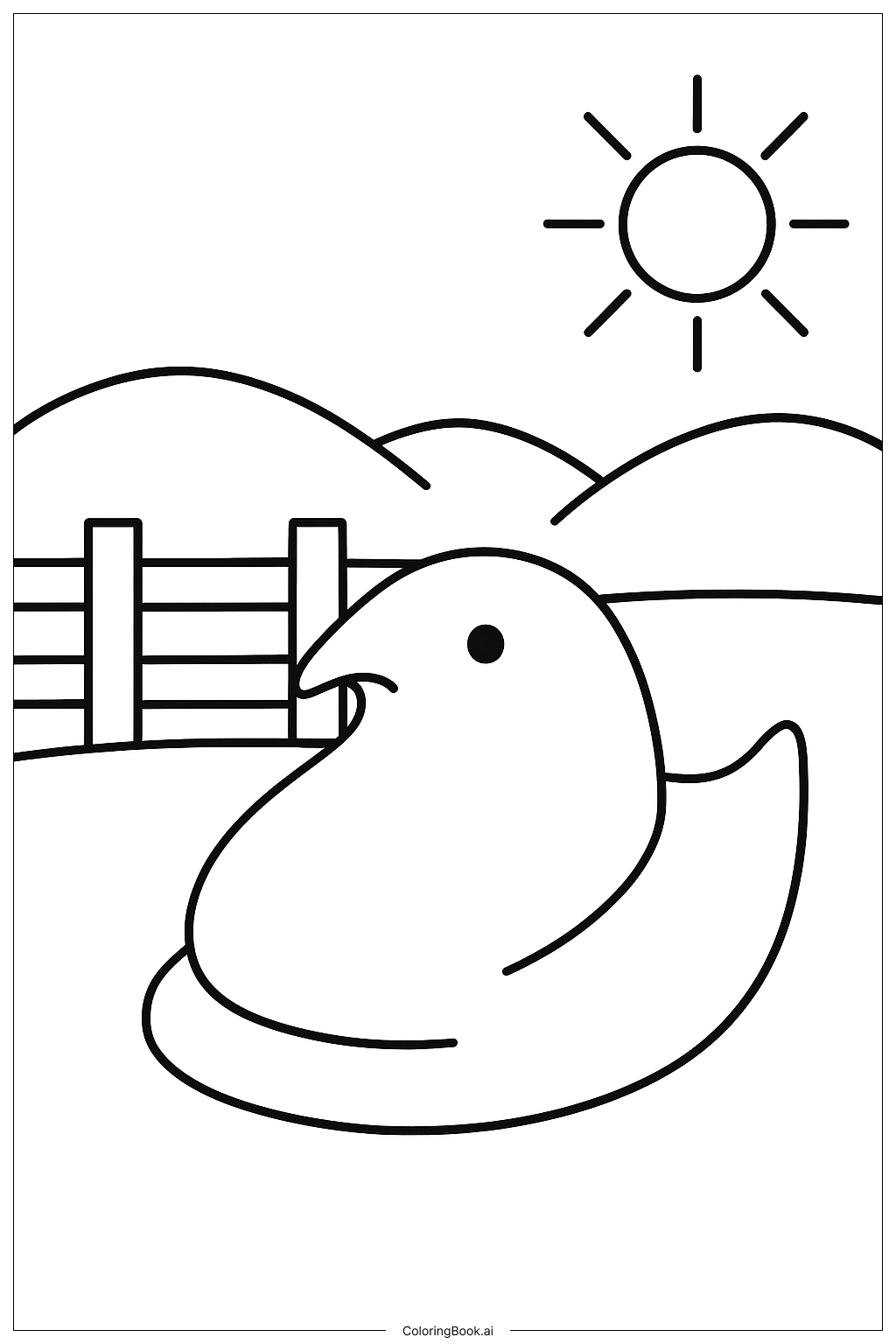  Trang tô màu Chú Gà Con Trên Trang Trại 