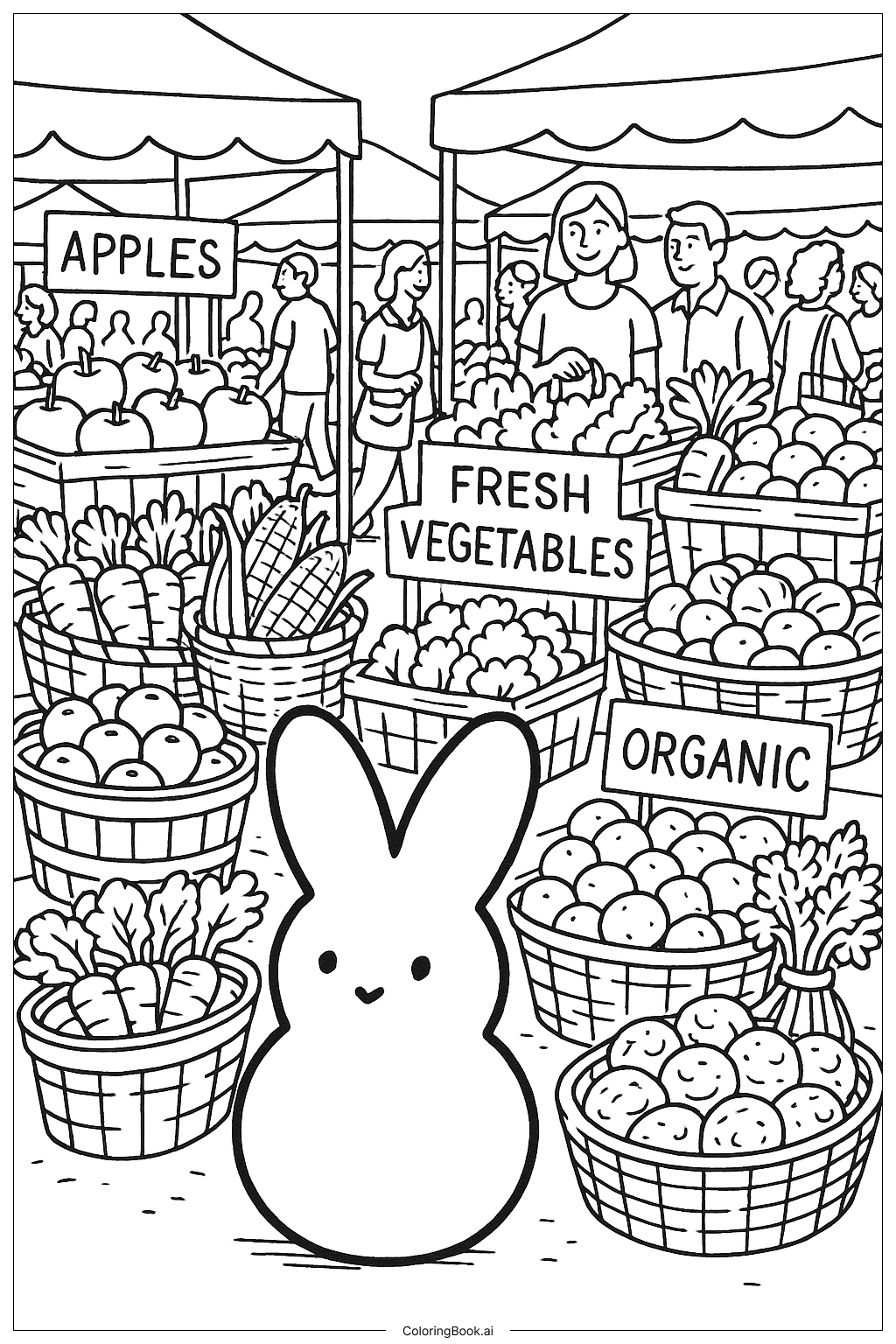  Peep Farmer Market Coloring Page 