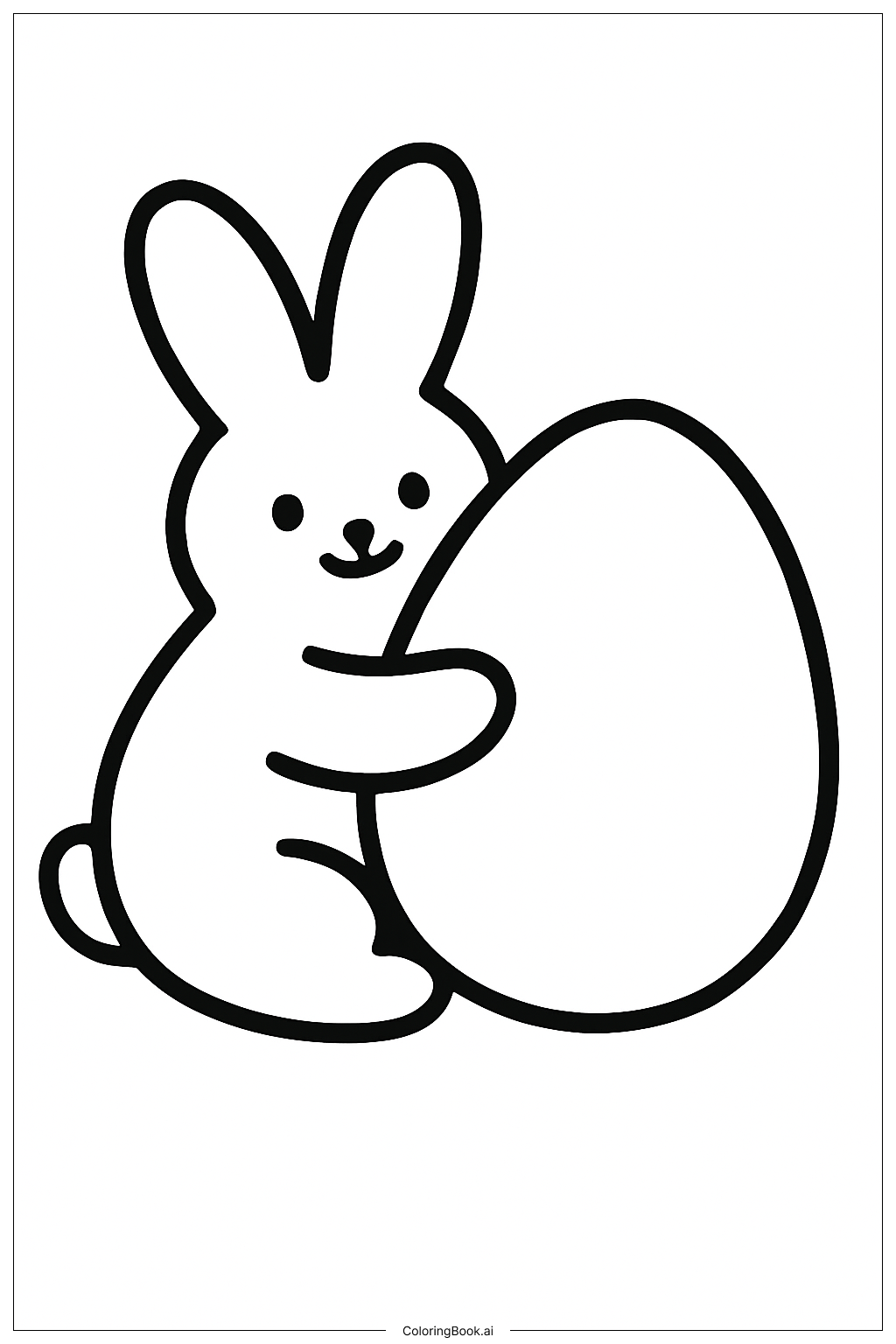  Page de coloriage Câlin de Poussin avec Œuf 