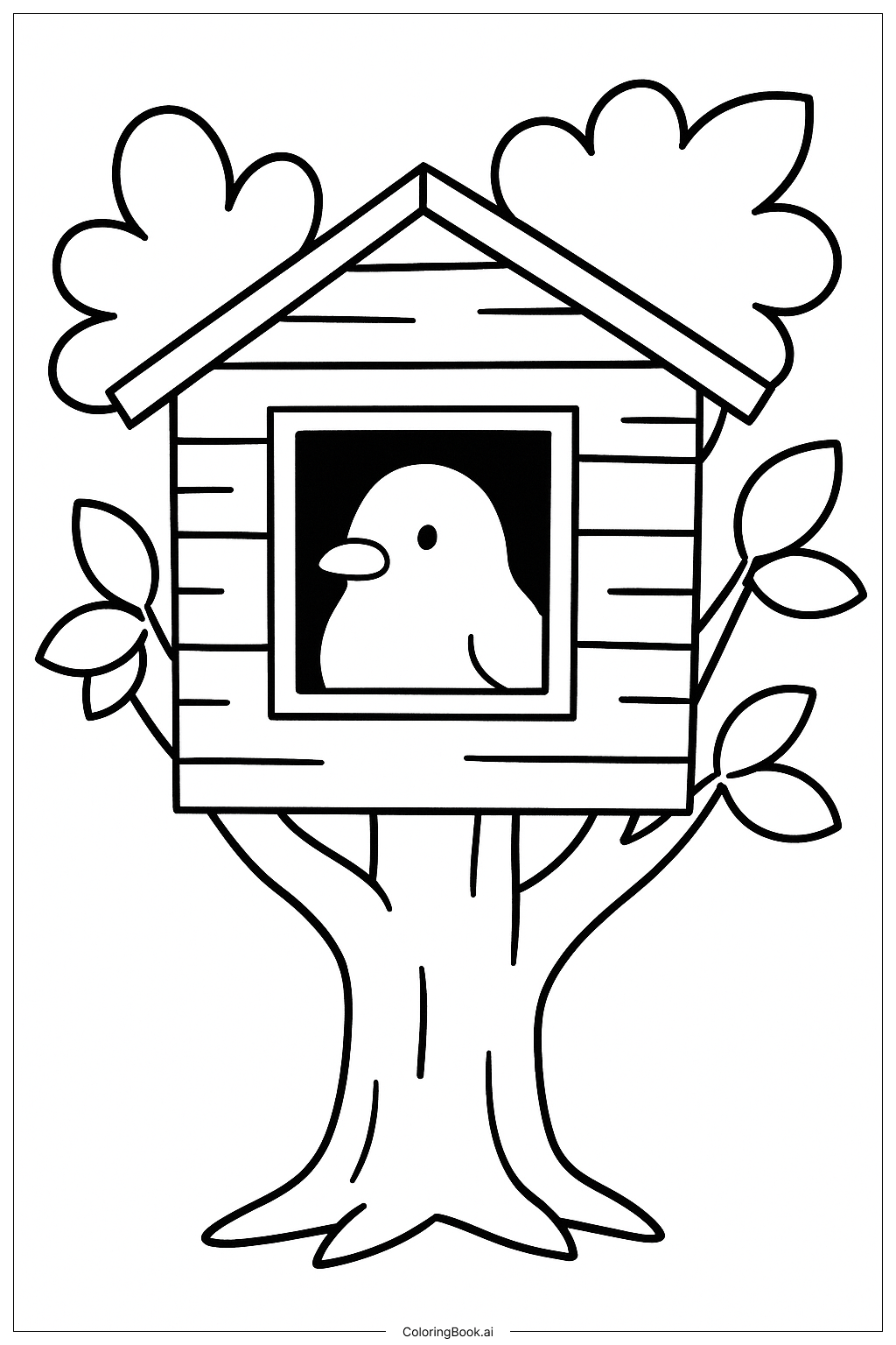  Trang tô màu Chú chim Peep trong nhà cây 