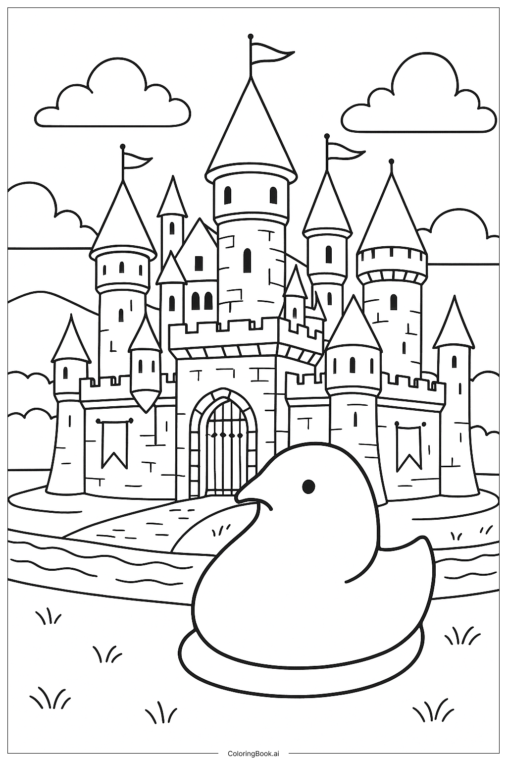  Peep Medieval Castle Coloring Page 