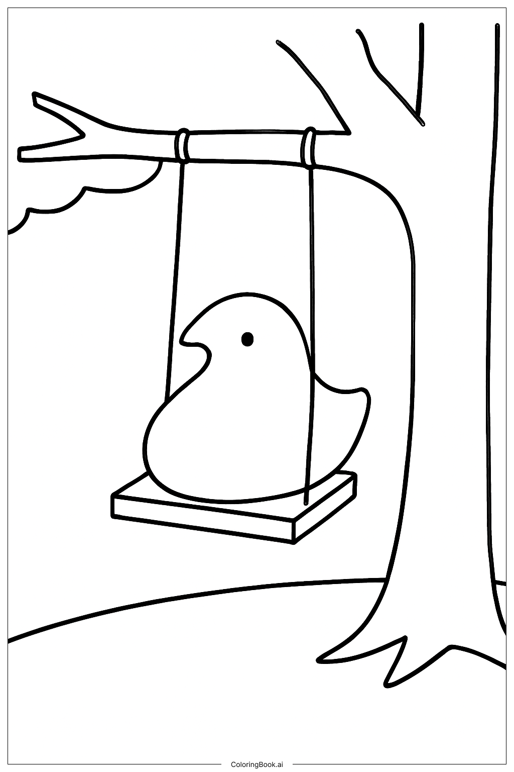  Peep auf der Schaukel Ausmalseite 