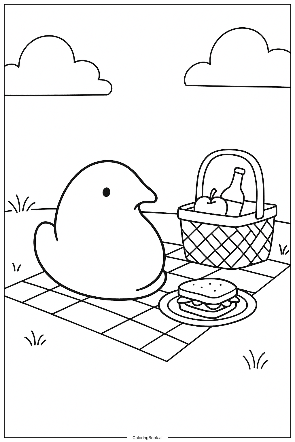  Trang tô màu Bữa Picnic Của Peep 