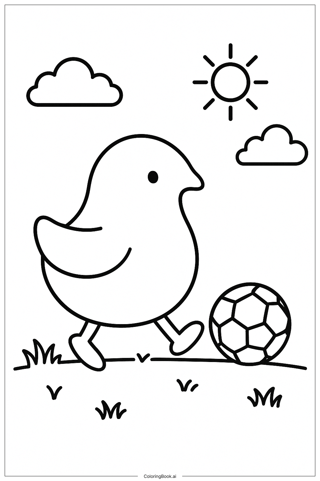  Trang tô màu Chim Peep Chơi Bóng 