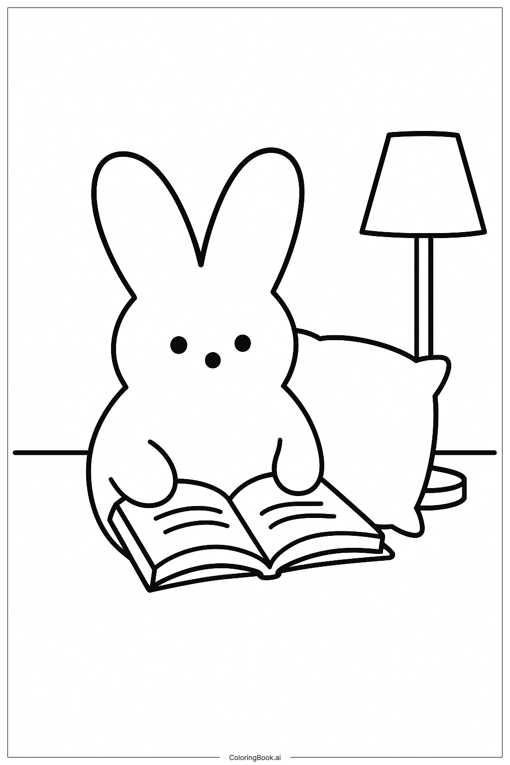  のぞき見読書絵本の塗り絵ページ 