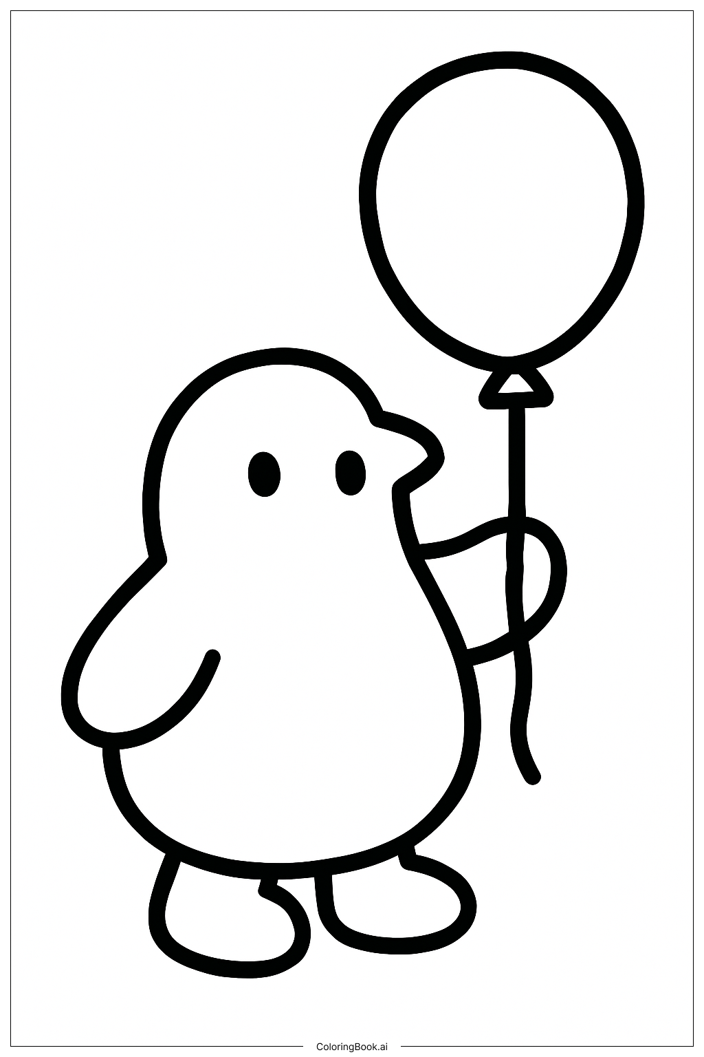  Trang tô màu Chú chim nhỏ với bong bóng 