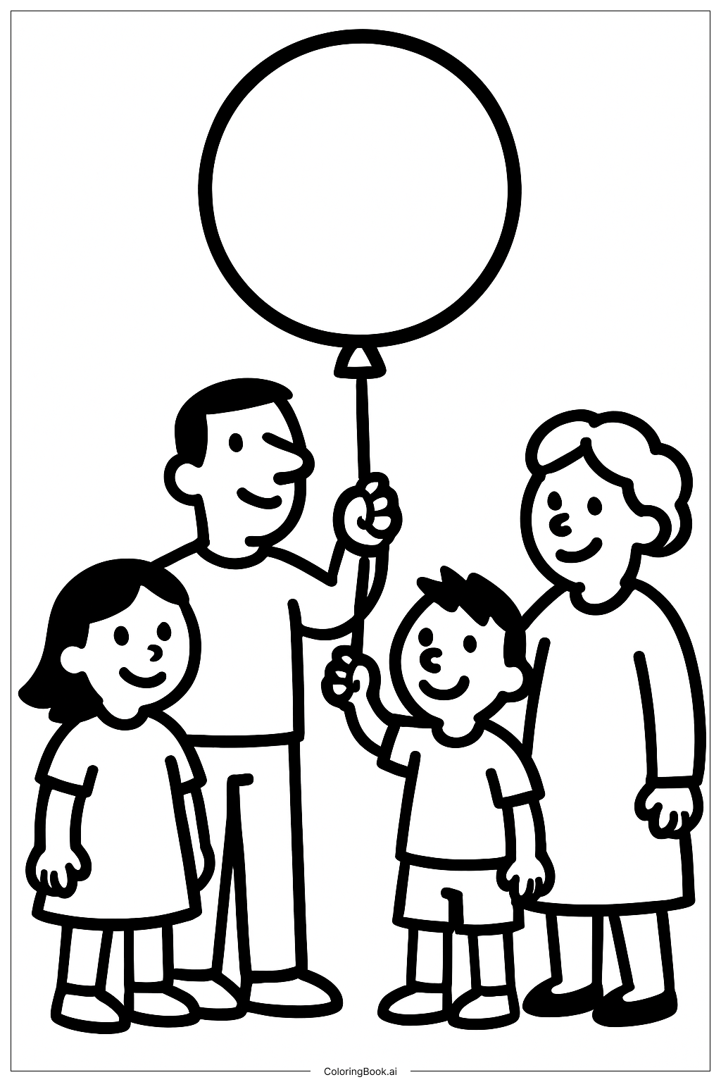  拿着气球的人填色页 
