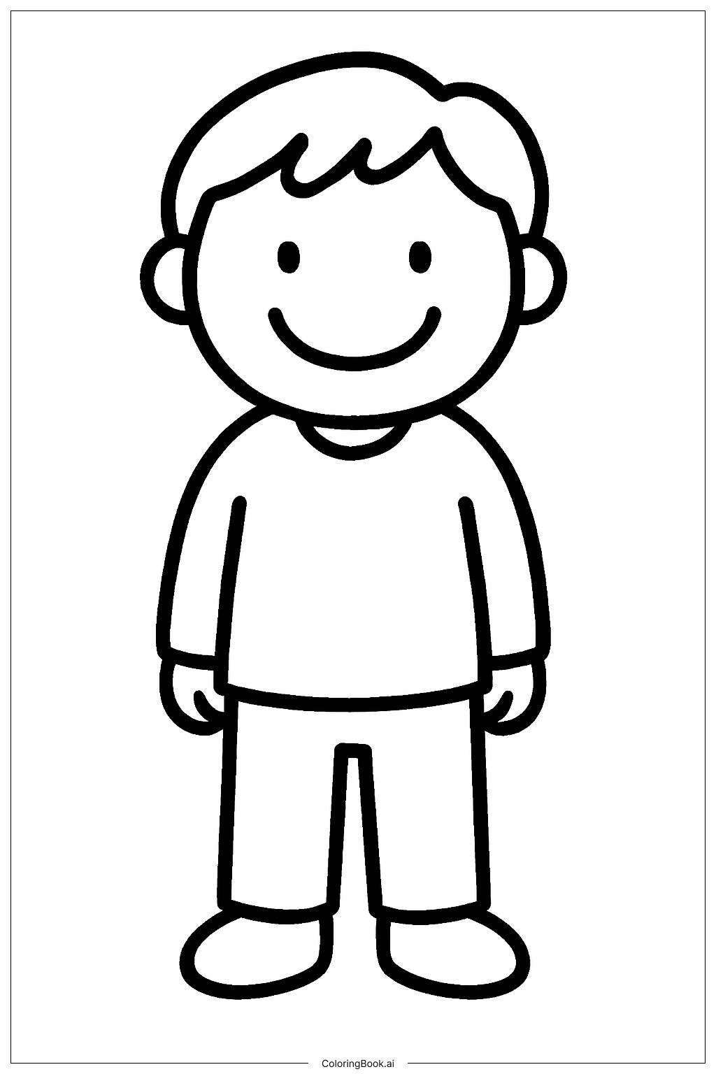  独自微笑的人填色页 