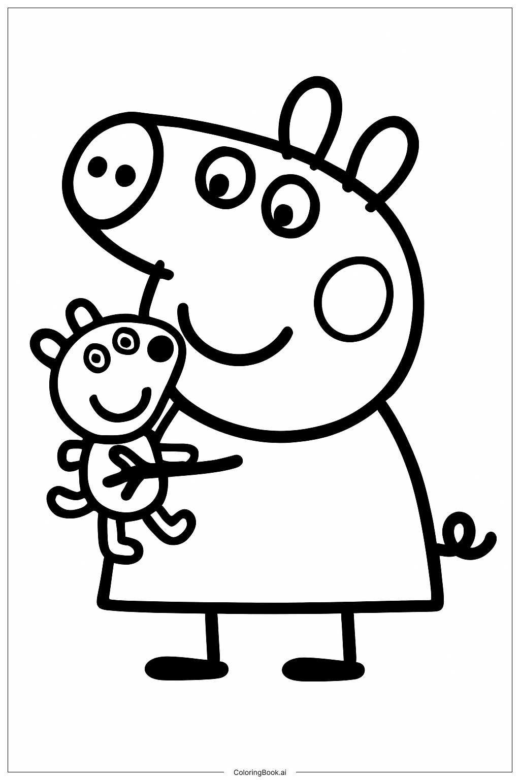Page De Coloriage Peppa Pig Faisant Un C lin Son Doudou PDF PNG Page De Coloriage Peppa Pig Faisant Un C lin Son Doudou PDF PNG