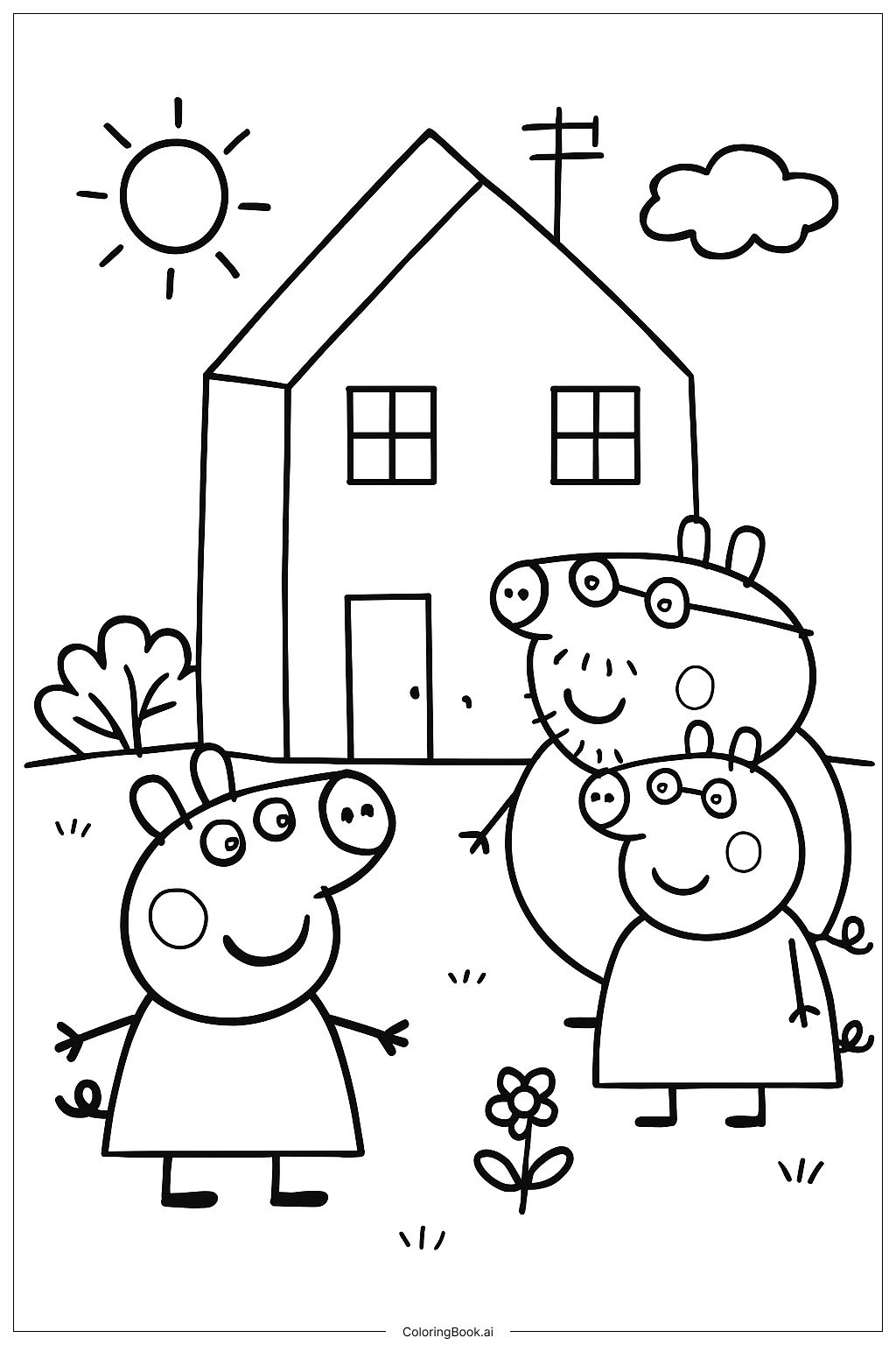 ペッパピッグ おじいちゃんおばあちゃんの家を訪問