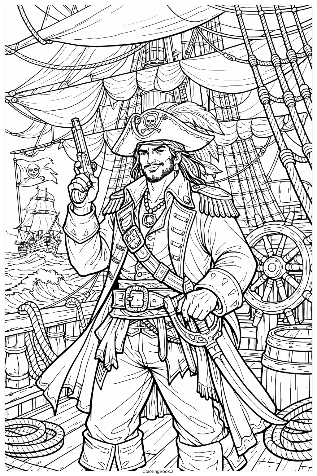 Person als Piratenkapitän