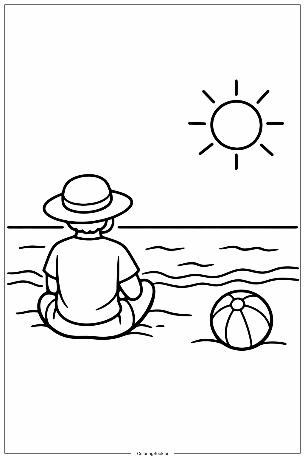  Person At Beach Coloring Page 