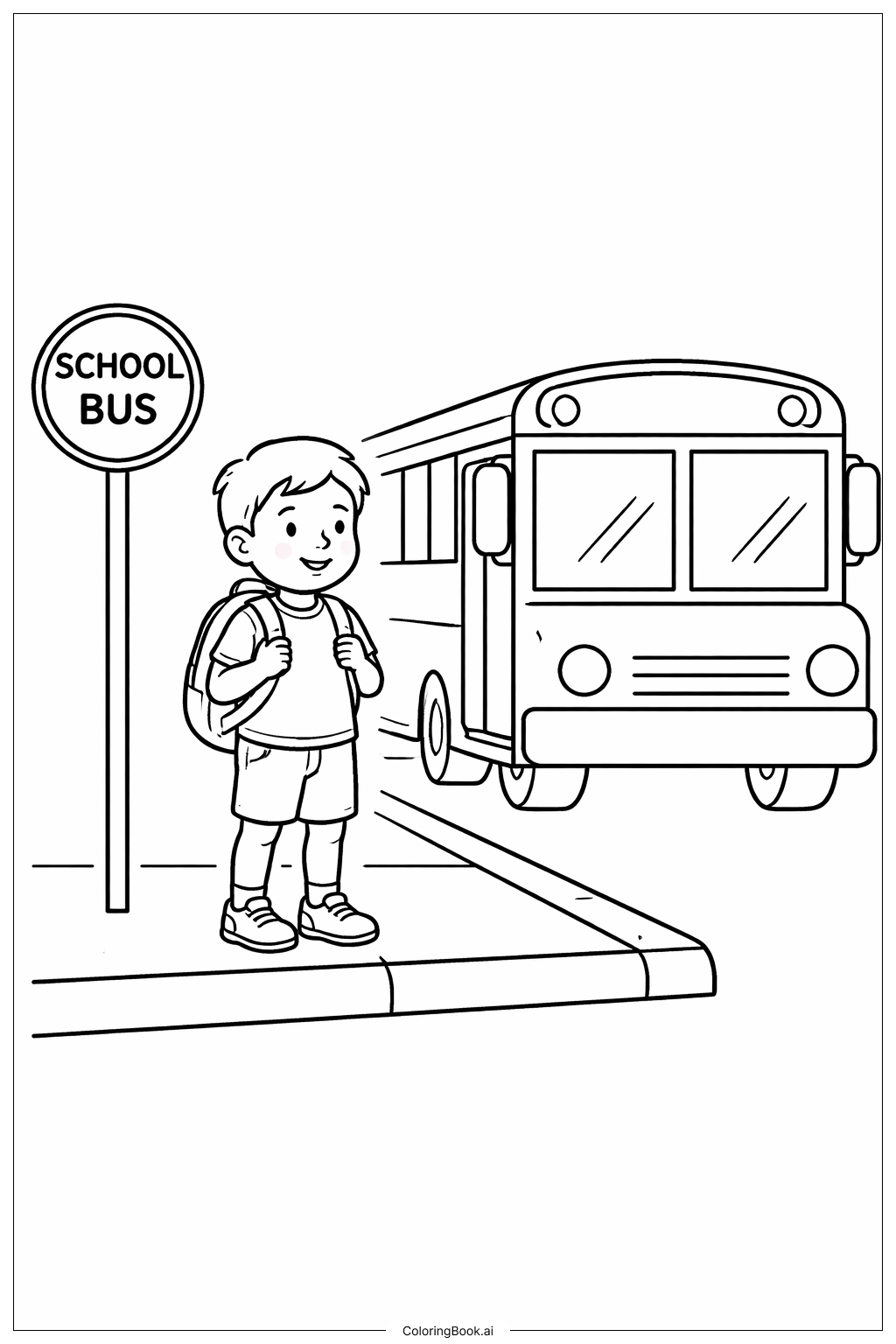  Person an der Schultür Ausmalseite 