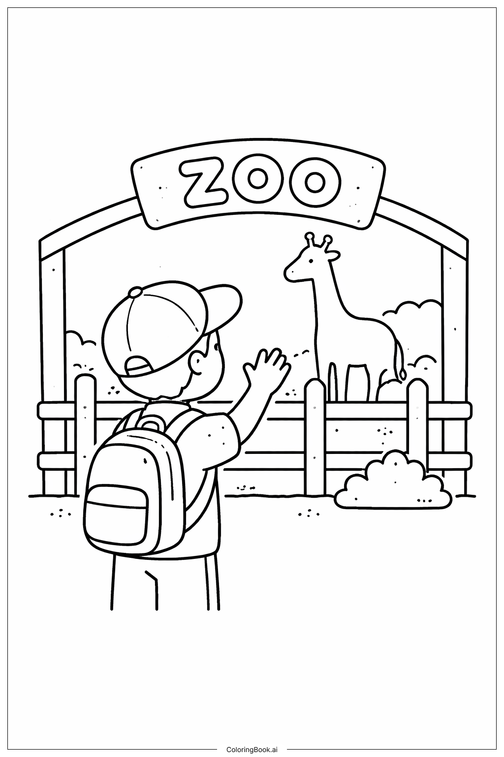  Person im Zoo Ausmalseite 