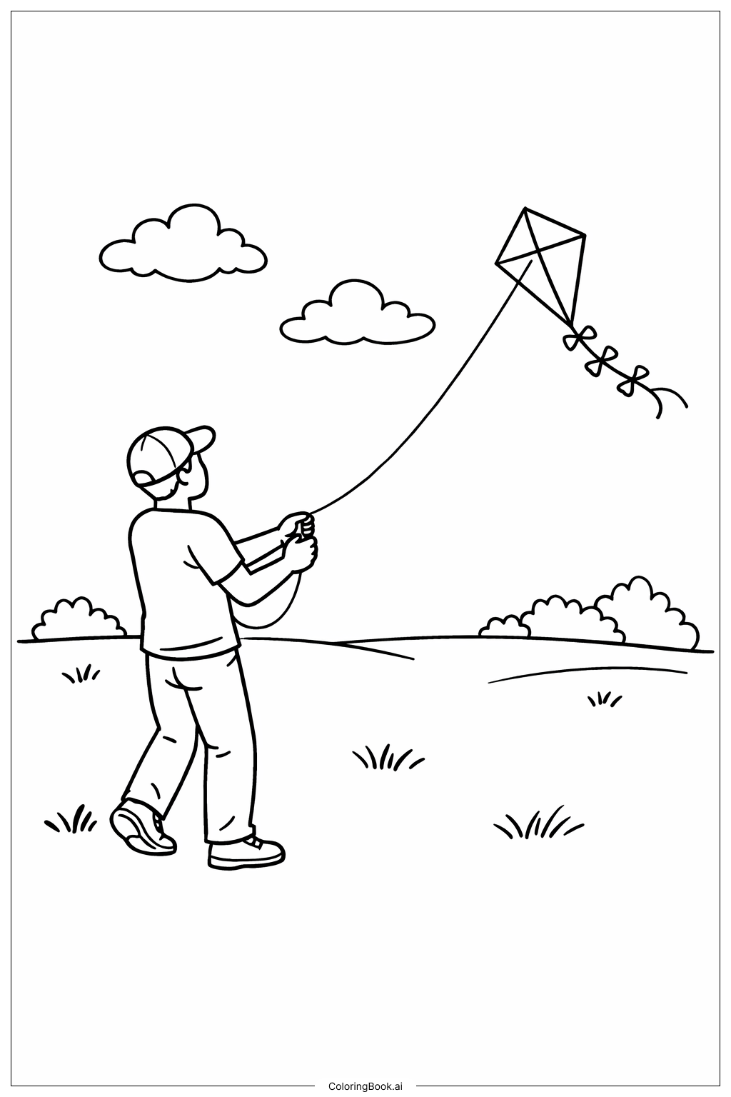  Person mit Drachen Ausmalseite 