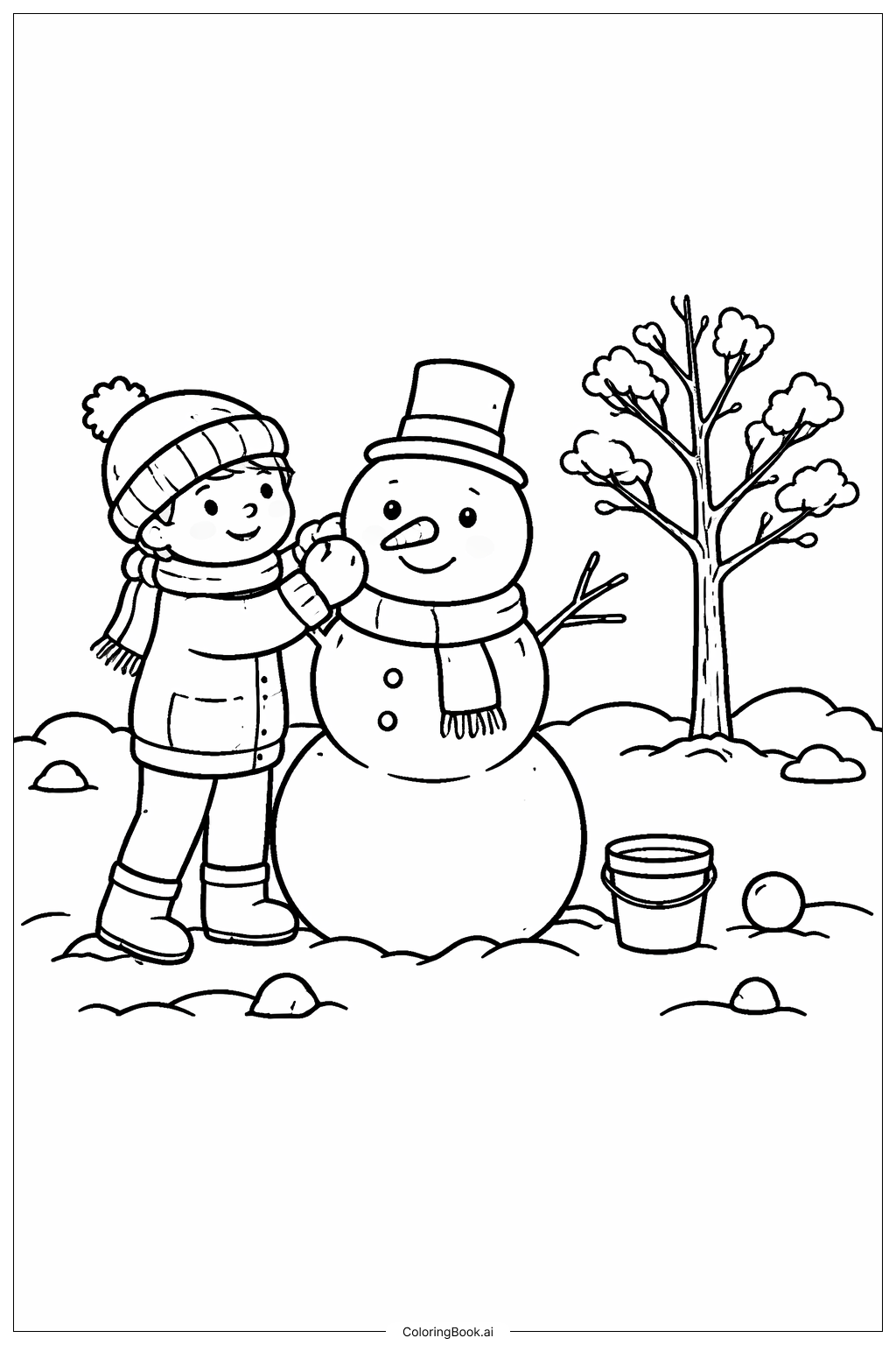  Person im Schnee Ausmalseite 