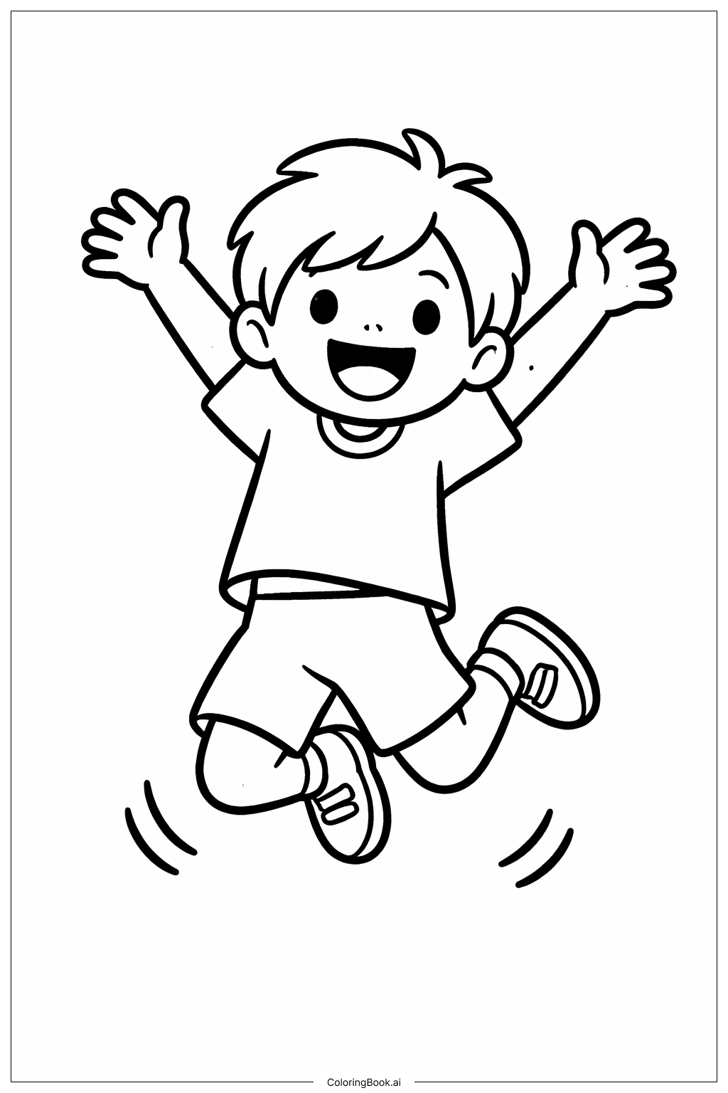  跳跃的人填色页 