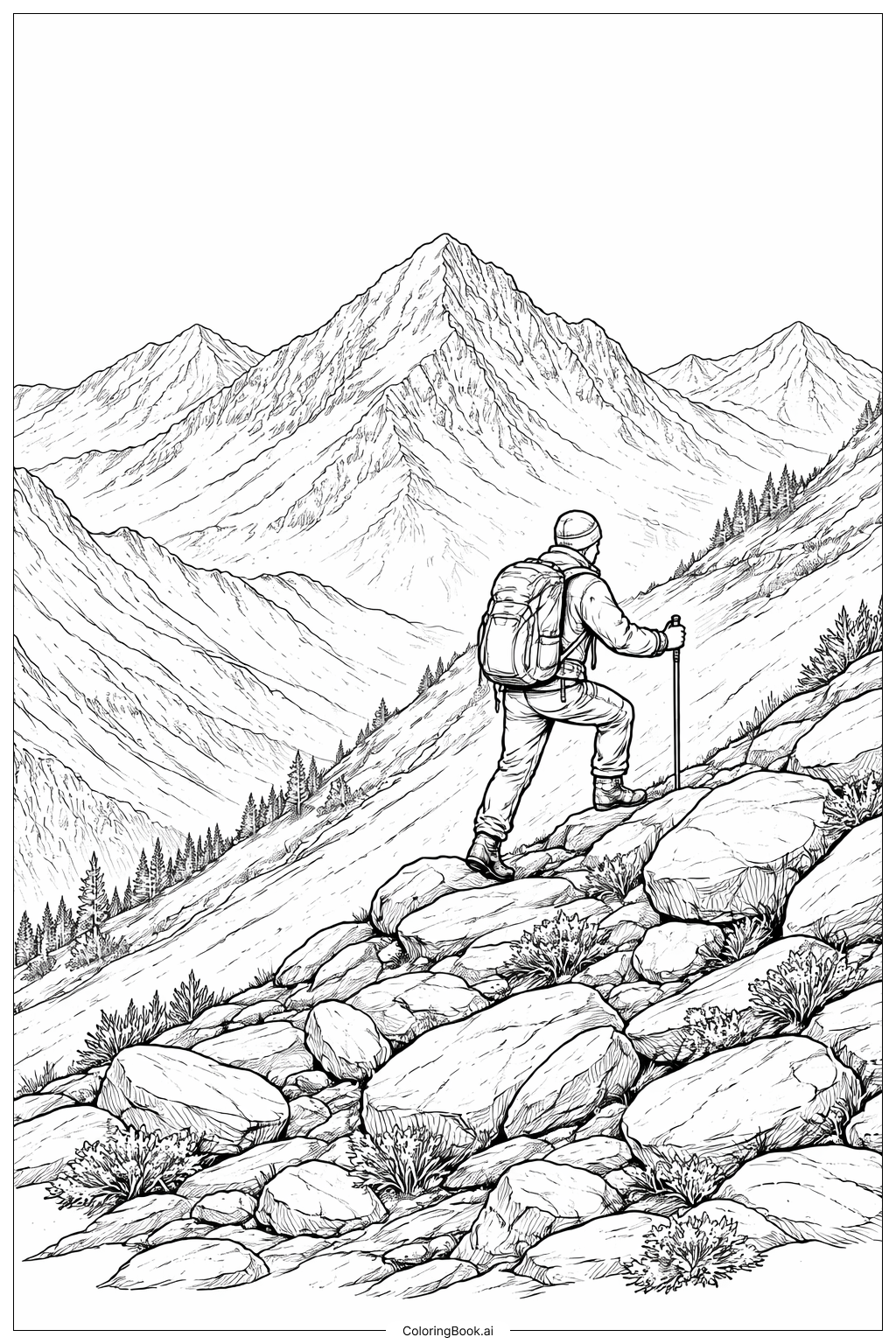 Trang tô màu Người Leo Núi
