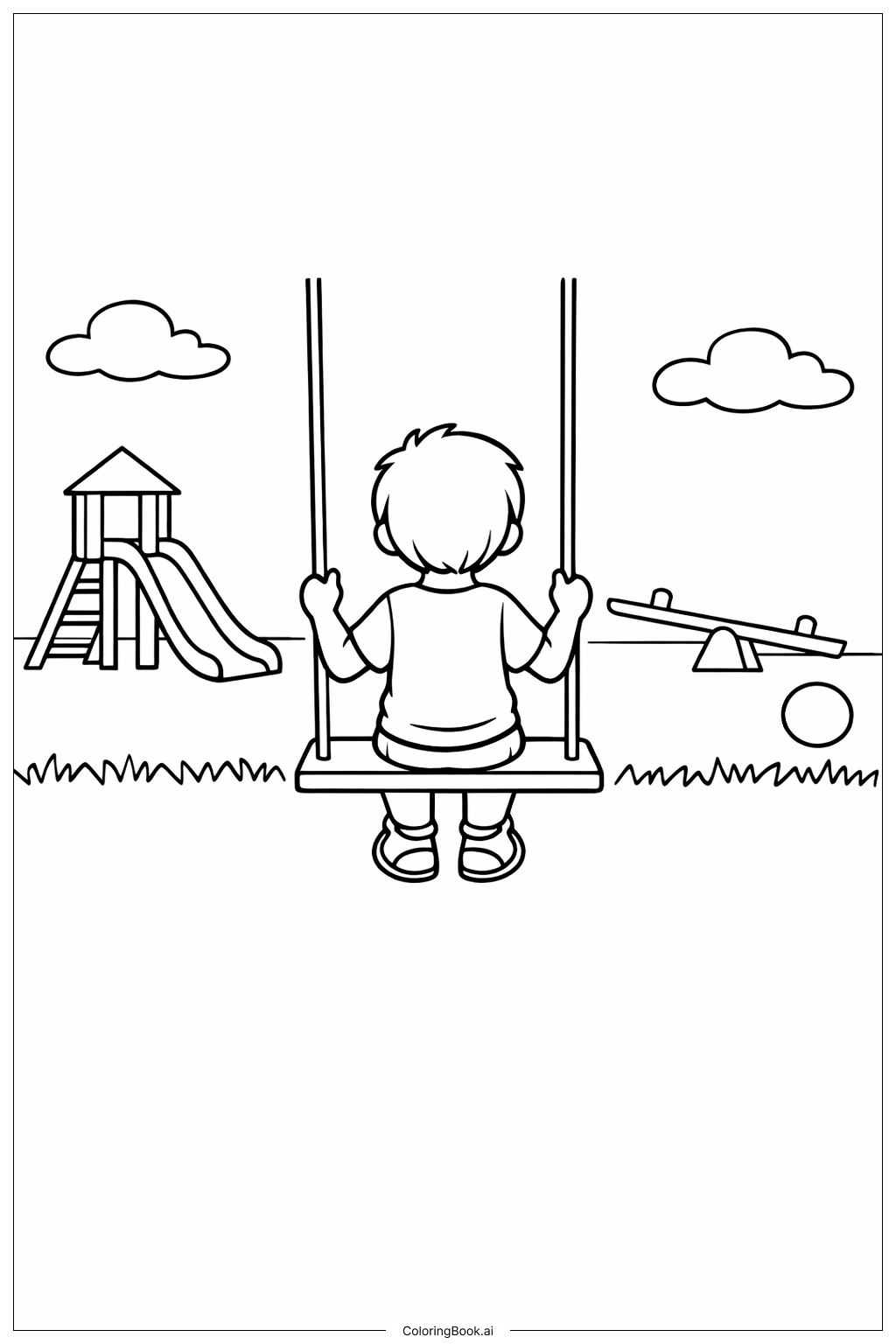  Person On Swing Coloring Page 