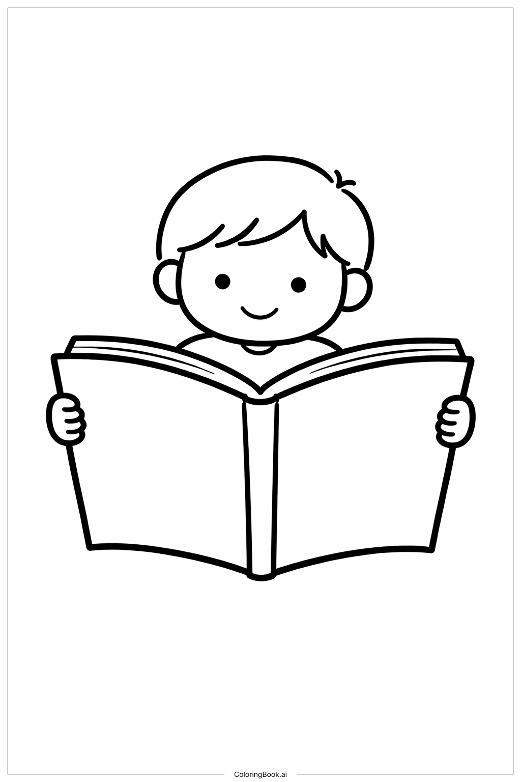  Person, die Buch liest Ausmalseite 