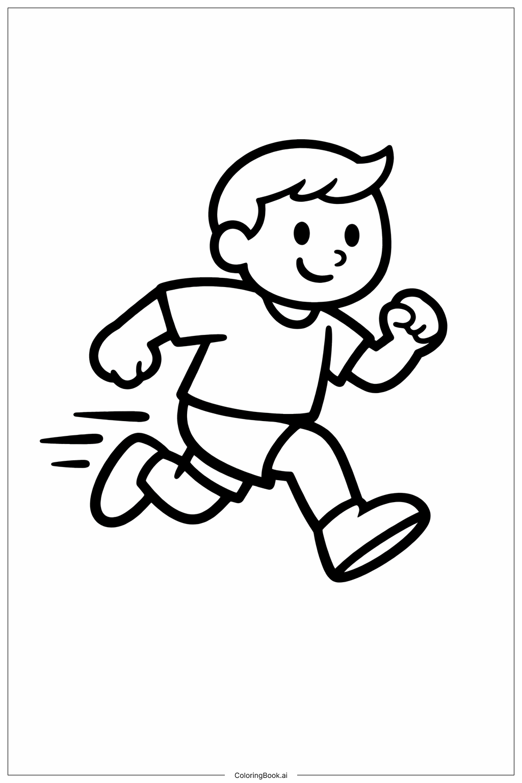  奔跑的人填色页 