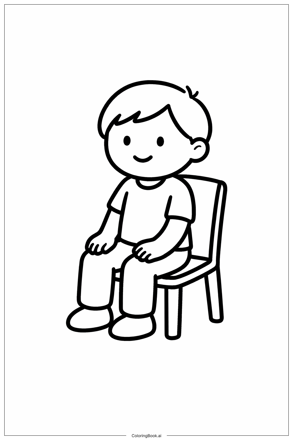  坐在椅子上的人填色页 
